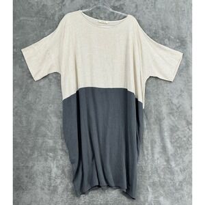 Love In Dress Womens Large Colorblock Linen Blend Pockets Lagenlook Boxy Pockets